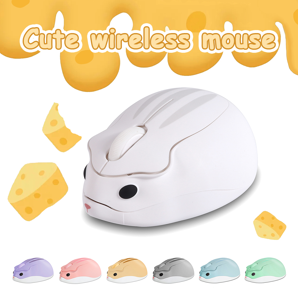 Cute 2.4G Wireless Mouse Ergonomic Optical USB Mice Kawaii Cartoon Hamster Mouse For PC Laptop Tablet Computer Kids