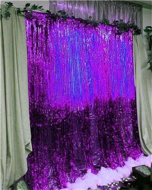Metallic Fringe Curtain Party Foil Tinsel Room Decor 3' x 8' Door AQ: D