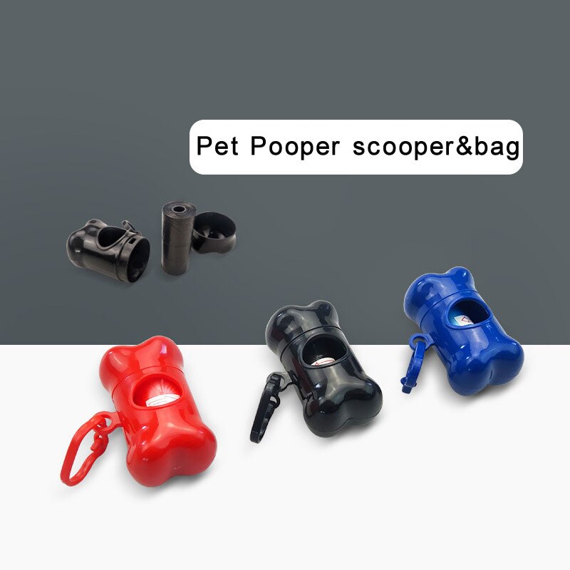Pet Pooper scooper Bag Set Garbage Carrier Holder Pet Dog Bone Shape Trash Dispenser Storage Box for dogs cats