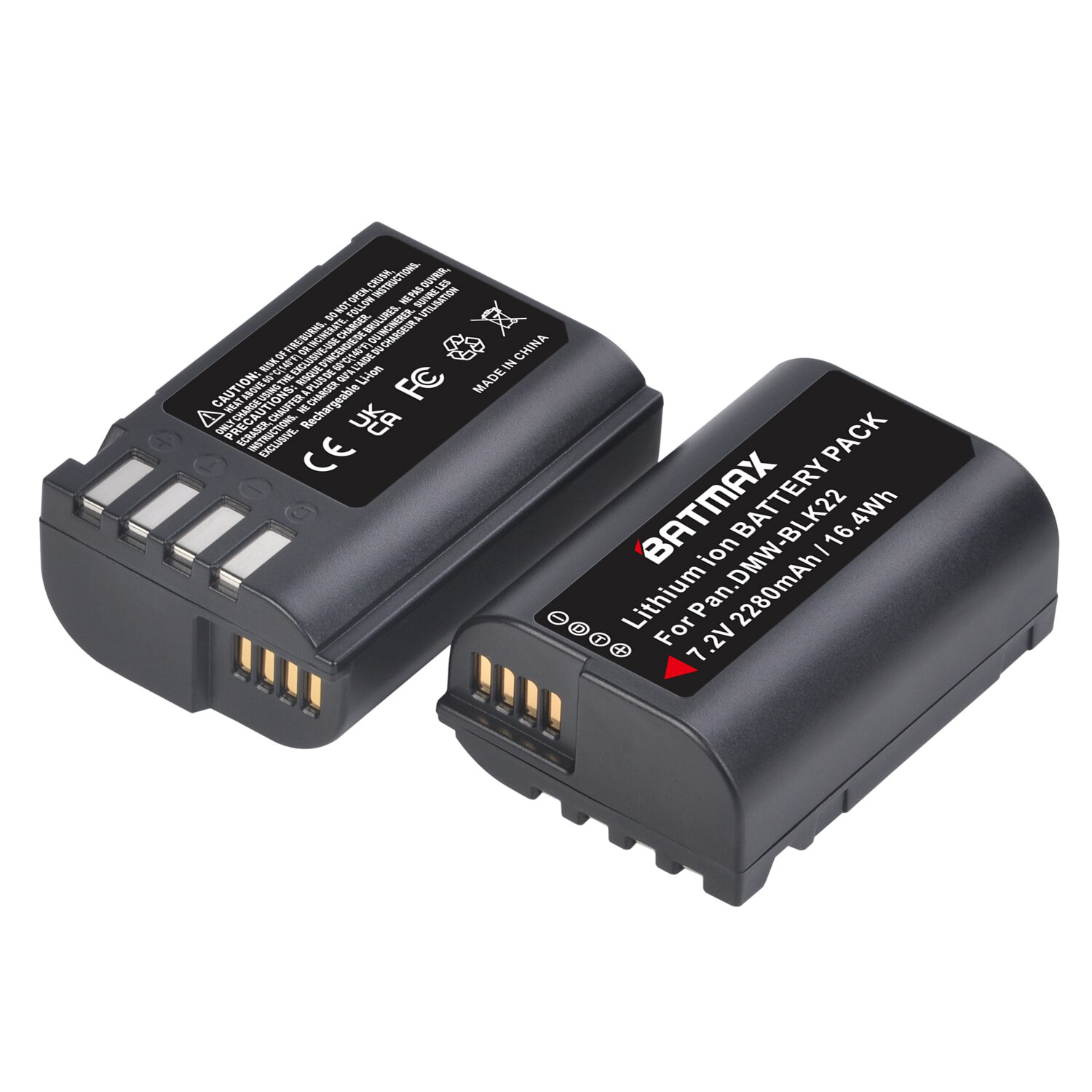 Batmax-batería recargable para cámara Panasonic LUMIX DMW-BLK22 GH5, 7,2 V, 2280mAh, DC-S5, BLK22