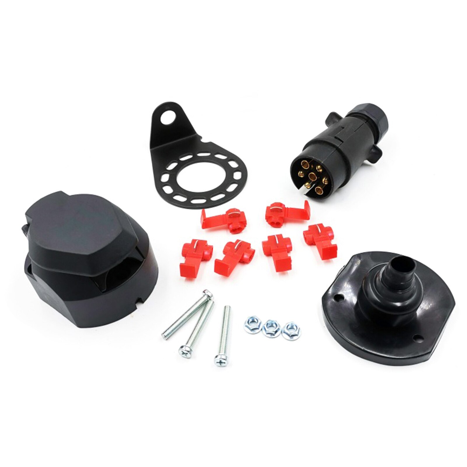 7-Pin Trailer Adapter Durable Trailer Wiring Connector Outlet 12V Remolque Trailer Car Truck Caravan Accessories Car Socket Plug