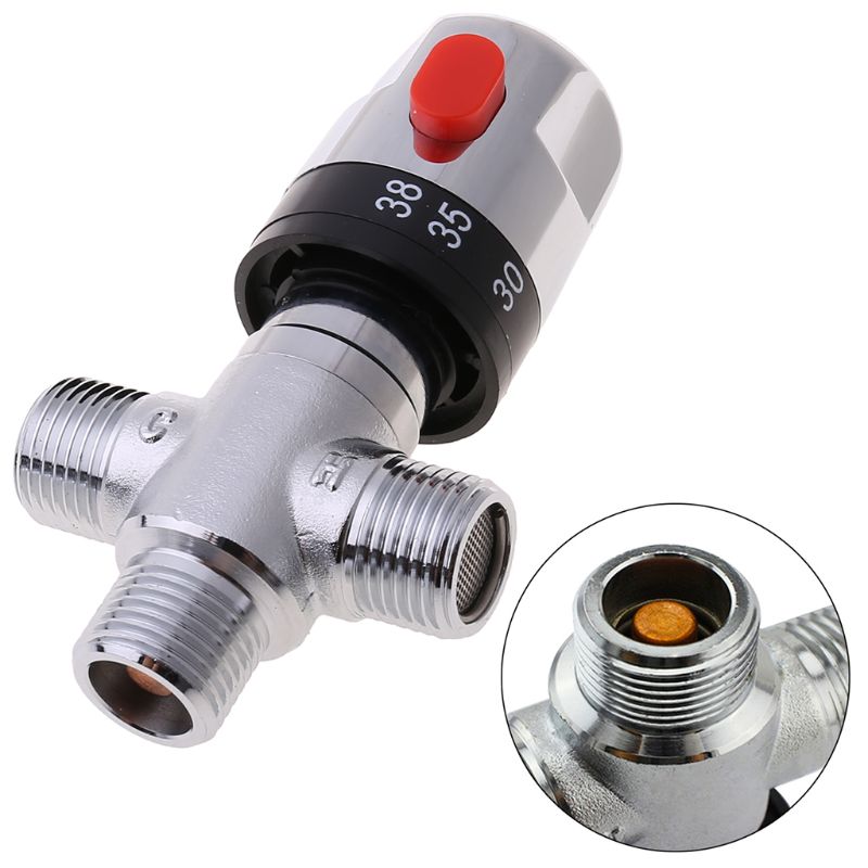 Brass Thermostatic Valve Water Temperature Control Valve Thermostatic Mixer for Home Bathroom Shower Water Heater Supply