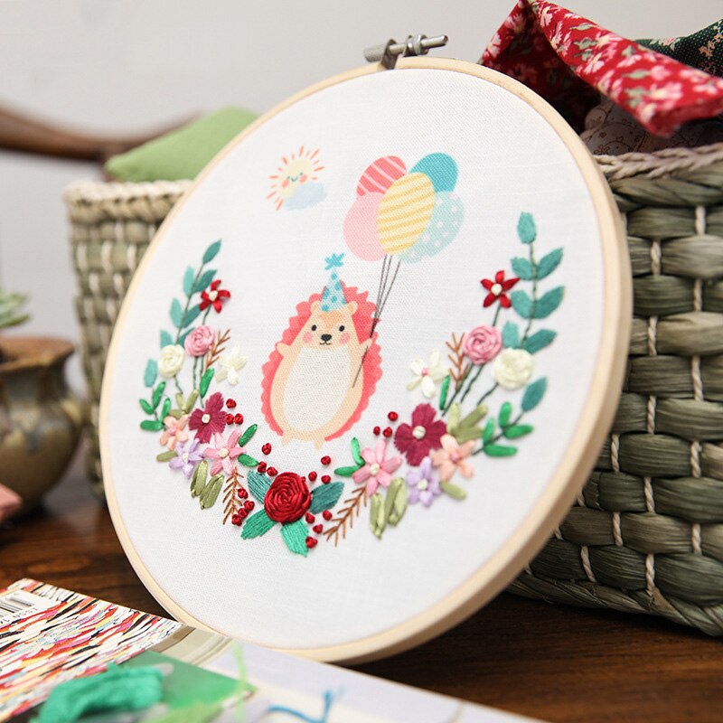 Diy Lint Borduren Voor Beginner Handwerkpakketten Kruissteek Cartoon Herten Kat Vos Konijn Panda Handgemaakte Wall Art Decor
