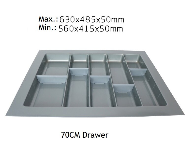70cm-100cm Sizing ABS Plastic Cuttable cutlery tray insert Inserts utensil holder fitted kitchen drawer box: 70cm divider