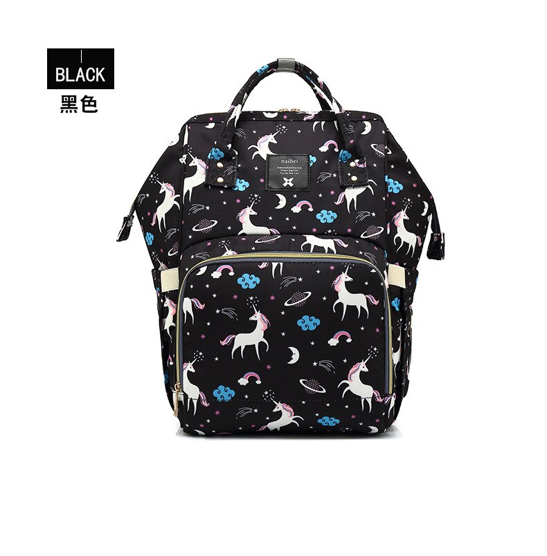 Saco da mãe mochila dos alunos da escola primária confortável grande capacidade multi-funcional moda viagem saco impermeável: My Little Black And White with Pattern