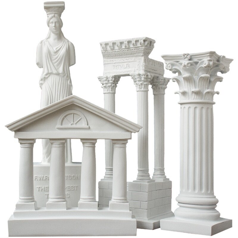 Colonne romaine modèle Architecture grecque, modèle de bâtiment de Temple grec, décoration de la maison, pilier en plâtre décoratif européen, Sculpture en résine