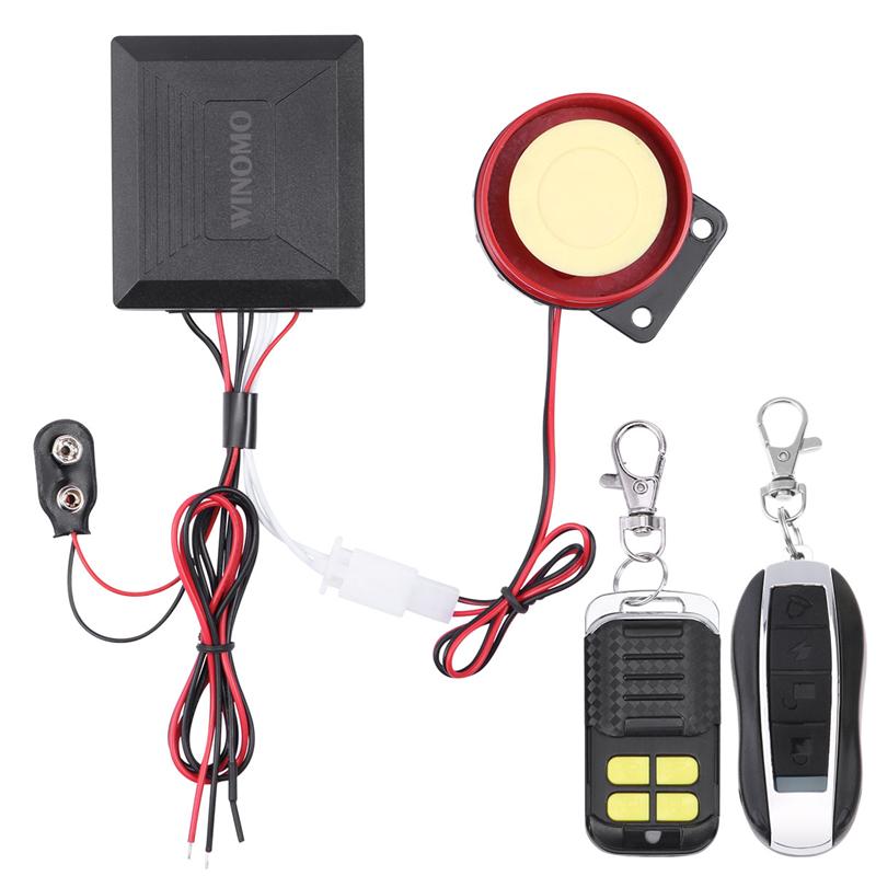 WINOMO 12v Universal Motorcycle Motorbike Scooter Anti Theft Security Alarm System with Double Remote Control