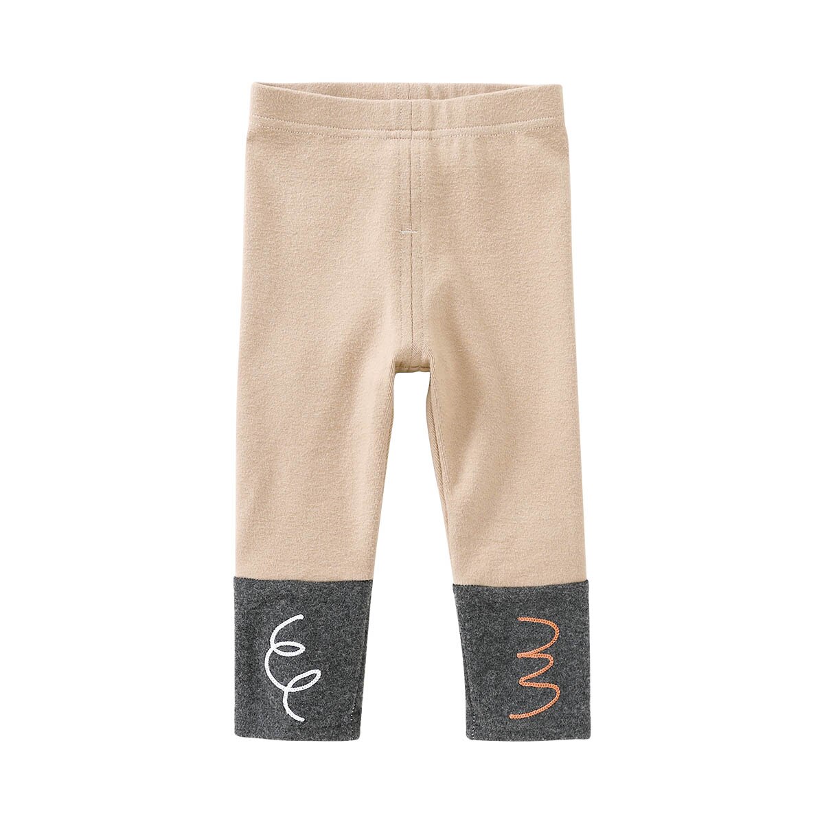 Pureborn Baby Girl Leggings Contrast Color Slim Bottoms Stretchy Cotton Slim Warm Baby Trousers Spring Autumn: Khaki / 6-12 Months