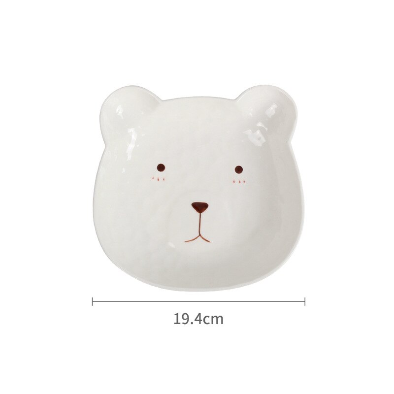 Ceative céramique animaux plat dessin animé porcelaine Sushi assiette mignon ours forme plat assiette salade dîner plateau Sauce plat 1 pièces