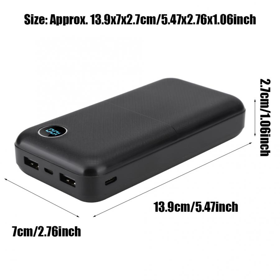 Case voor power bank Draagbare 20000mAh Power Bank Case Externe Batterij Box Met Digitale Scherm poetable diy power bank