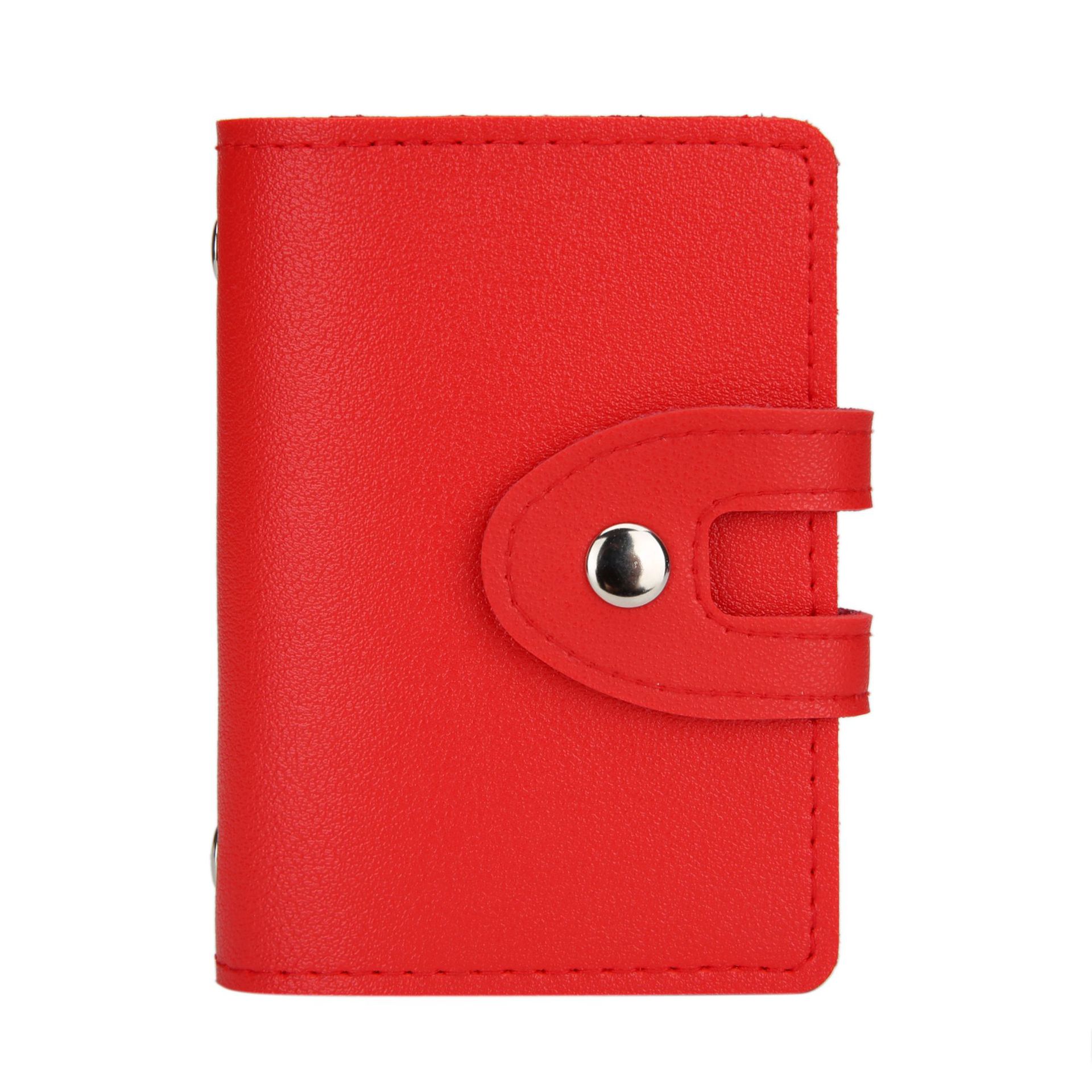 1 sztuk PU skóra miękka posiadacz karty kolor wielu posiadacz karty mężczyzna i kobieta pojemnik na kartę bankową proste podróży jednolity kolor mały prezent: Red V30