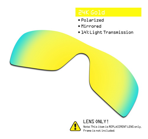 SmartVLT Polarized Replacement Lenses for Oakley Batwolf Sunglasses - Multiple Options: 24K Gold-ShieldCoat