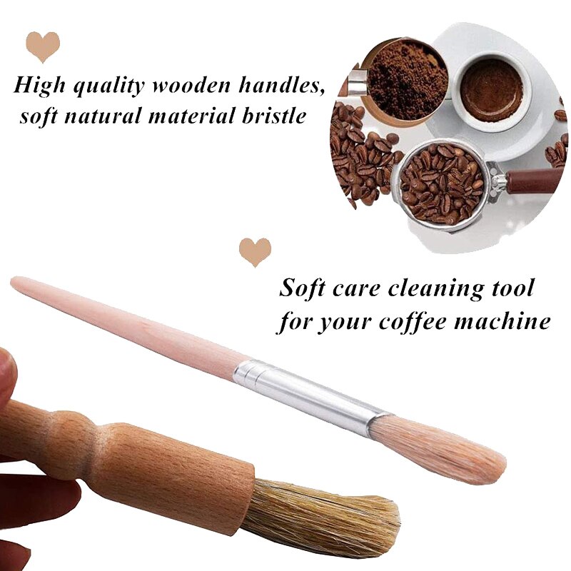 Coffee Machine Cleaning Brush Set,4 Pieces Wooden and Nylon Espresso Cleaning Brush,for Coffee Machine Group Head