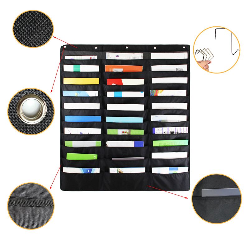30 Pocket Storage Pocket Chart Hanging Wall File Organize Your Assignments Files Scrapbook Papers