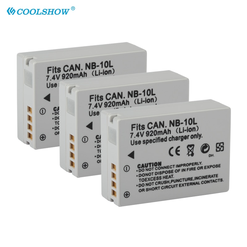 Kamera batteri nb -10l nb 10l nb10l for canon  sx40 hs sx40hs sx50 hs sx50hs g1 x g15 g16 sx60 hs g3x 920 mah batterier