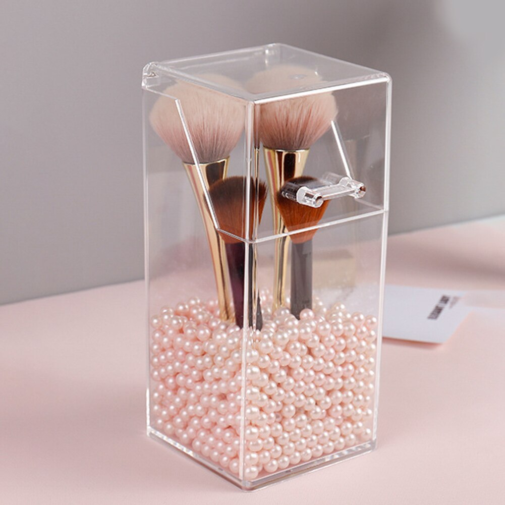 Brush Clear Transparent Acrylic Cosmetic Storage Makeup Organizer Desktop Home Container Lisptick Manicure Pearl Box Case