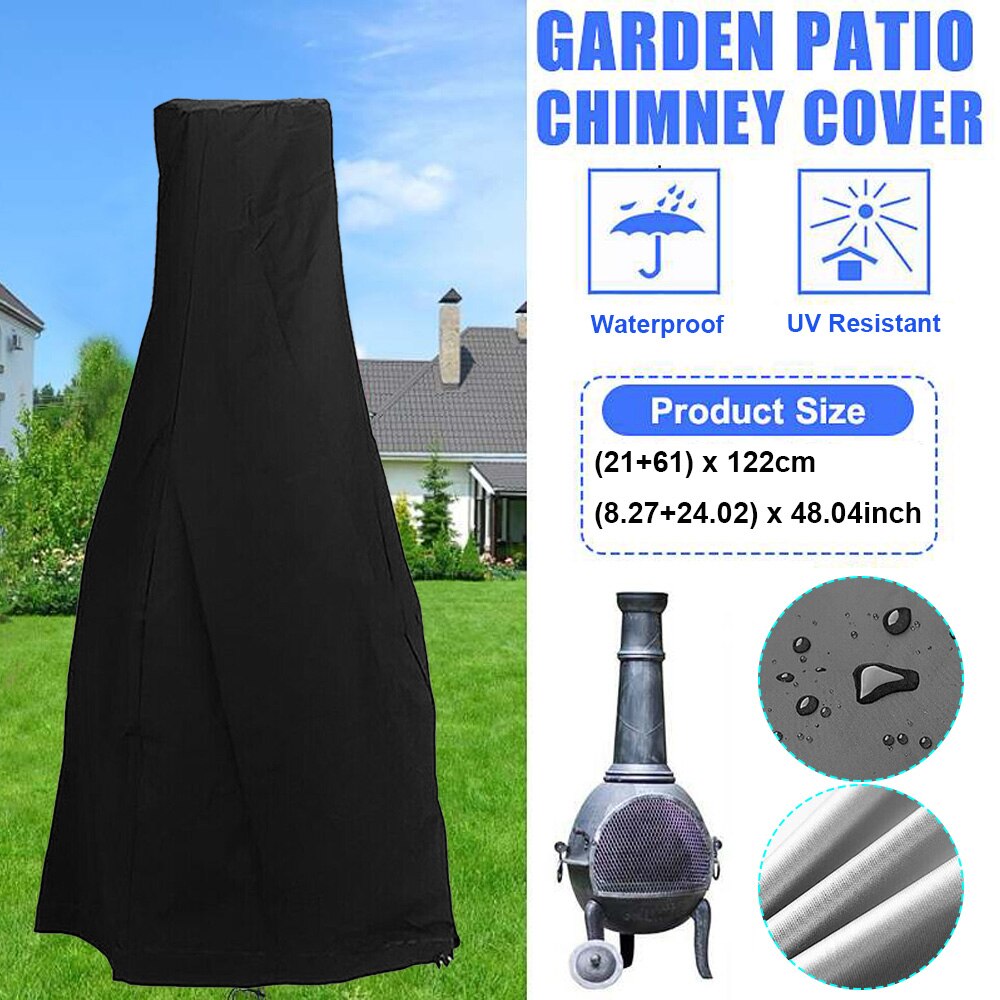 1.2M Dust Cover Waterproof UV Resistant Chimney Covers Outdoor Patio Garden Furniture Kitchen BBQ Chimnea Dust Proof Protector