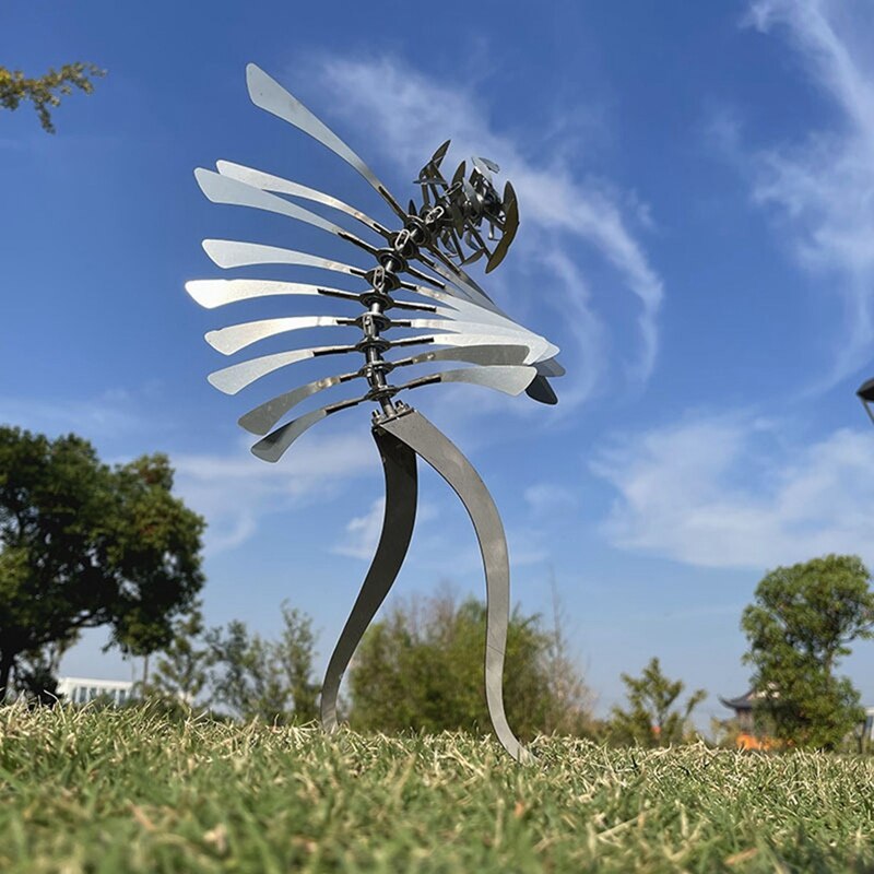 Unieke En Magische Metalen Draaiende Windmolen Humanoïde Windmolen Outdoor Wind Spinner Yard Gazon Tuin Decoratie: Default Title