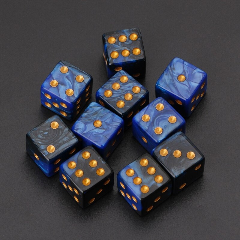 10Pcs 15Mm Multicolor Acryl Cube Dice Kralen Zes Zijden Draagbare Tafel Games Speelgoed Multi Zijden Dobbelstenen Voor Board game