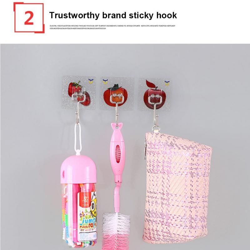 5Pcs Roestvrij Staal Grote Haken Non-marking Stickers Punch-Gratis Haak Sterke Haak Mulifunctional Haak Keuken badkamer Haak