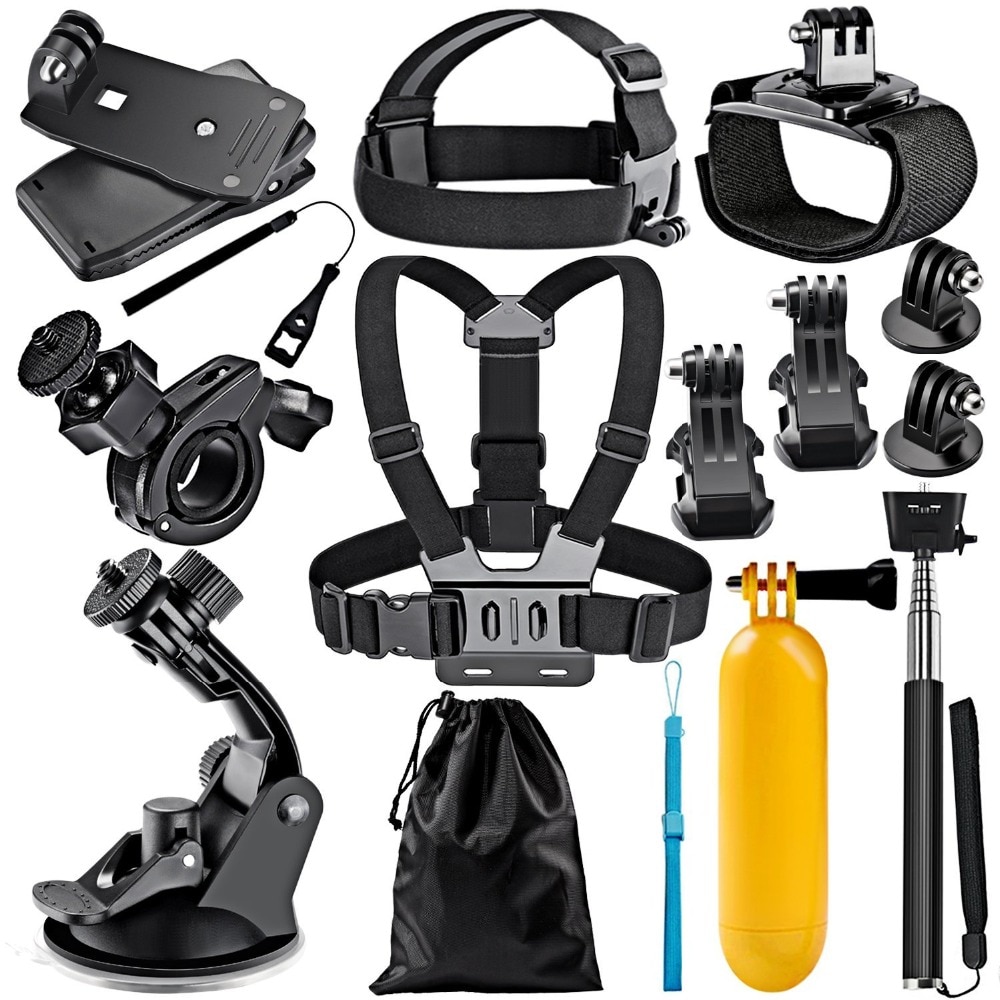 12-In-1 Action Camera Accessoire Kit Voor Gopro Hero Sessie/5 1234 SJ4000 Dbpower Victsing Campark en Sony Sport Dv Meer
