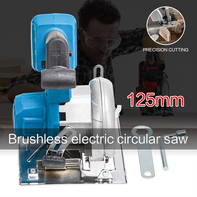 10800RPM 125mm Cordless Electric Circular Wood Cutter Adjustable Curved Cutting Sawing Machine For 18V Makita Battery
