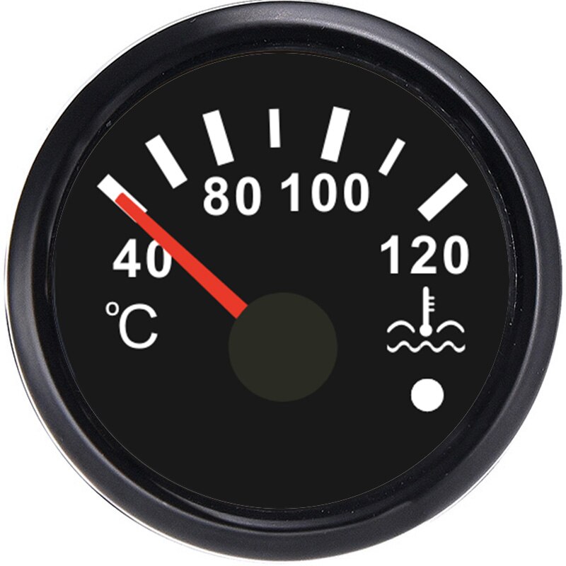 Indicador de temperatura de agua para coche, indicador de temperatura de barco, camión, 2 pulgadas, 52mm, 40-120 ℃, medidor de Moto, indicador de vehículo con luz trasera roja: Water Temp BN