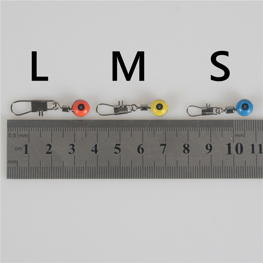LOTITONG 20Pcs Space Beans Fishing Connector Float Connector Rolling Swivel Fishing Supplies with Box Carry Fishing Tackle tool