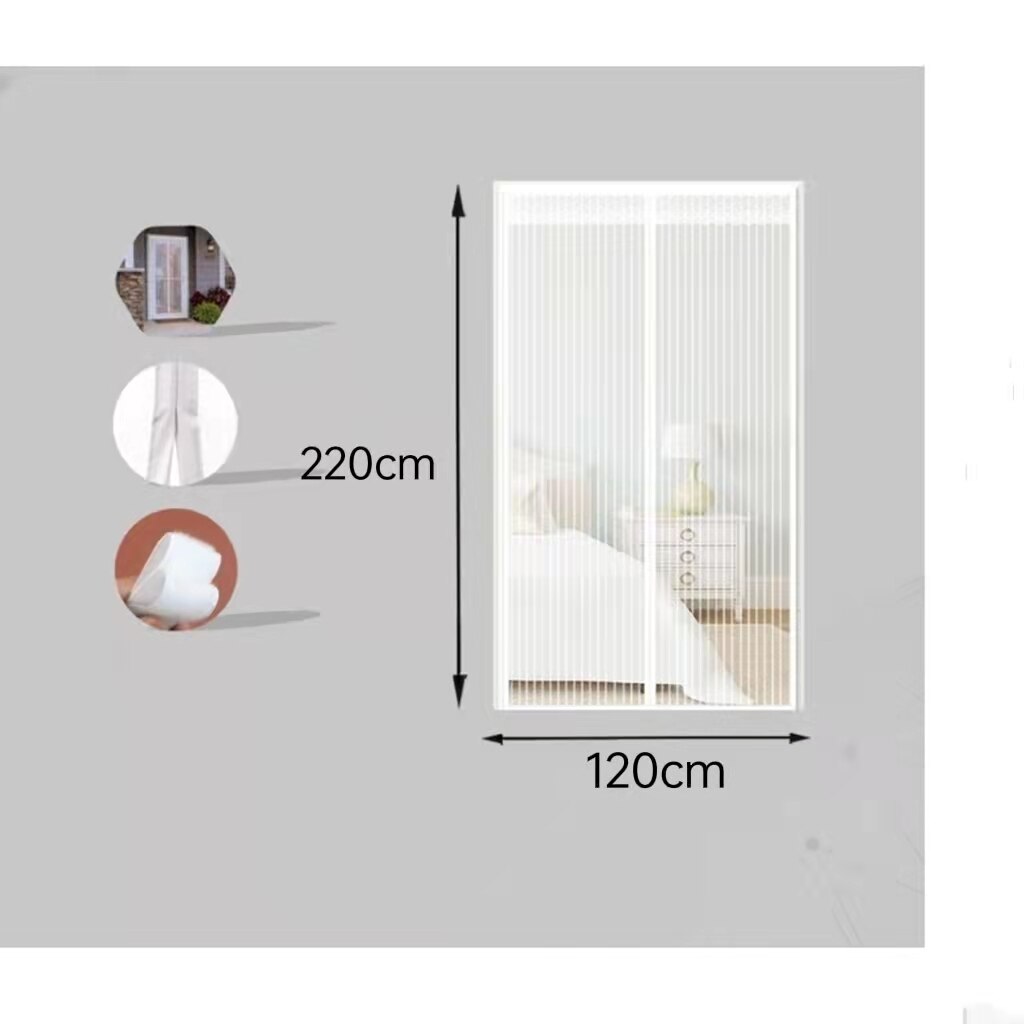 Spsil Market Mosquitera Puerta Magnetica,Cortina Mosquitera Para Puertas con imán cierre magnético Automático.tamaño:90x210cm 120x220cm,140x240cm,Envio de España