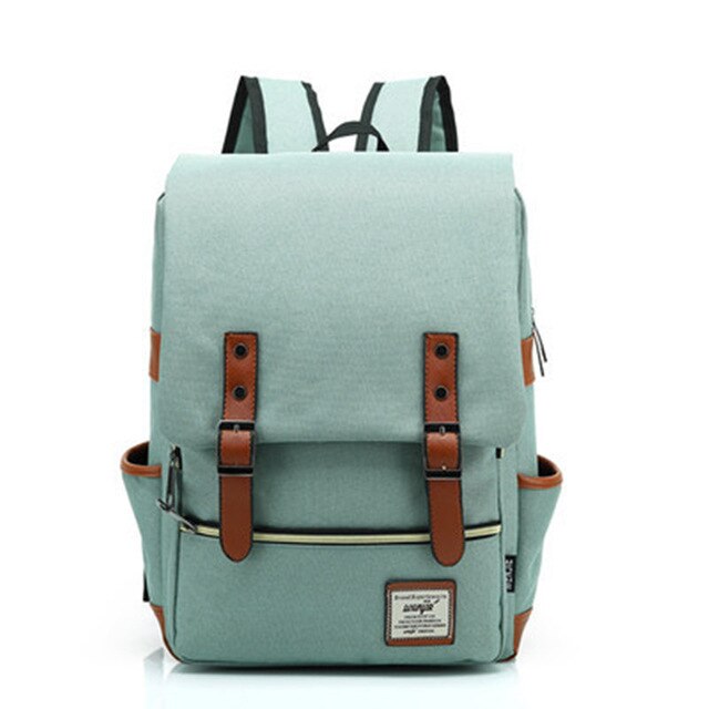 Vintage Laptop Rugzak Vrouwen Canvas Tassen Mannen Oxford Travel Leisure Rugzakken Retro Toevallige Tas Schooltassen Voor Tiener: Army Green