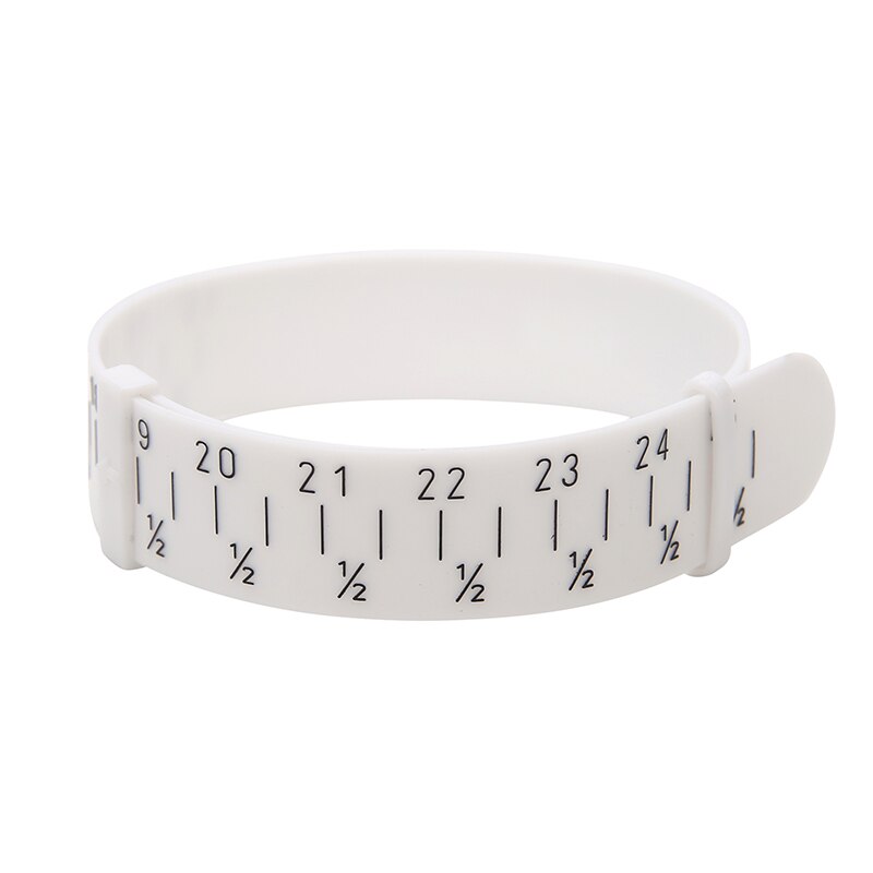 Brazalete de plástico con medidor de calibre ajustable, pulsera de medida de tamaño para bricolaje, herramientas de fabricación de joyas, longitud de 15-25cm, 1 Uds.