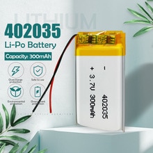 3.7V 300mAh 402035 042035 Lithium polymère li-po Li ion batterie Rechargeable pour MP3 MP4 MP5 batterie Bluetooth casque Lipo cellule