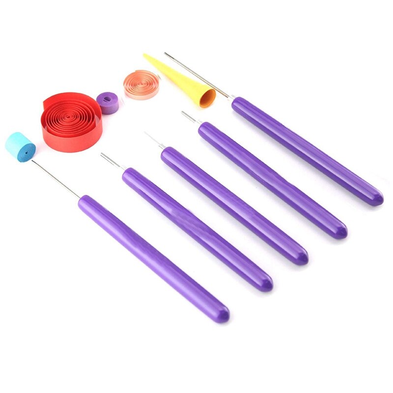5 in 1 Quilling Tools, 5Pcs Different Size Quilling Slotted Tools Paper Quilling Kits Handmade Rolling Curling Quilling Pen for