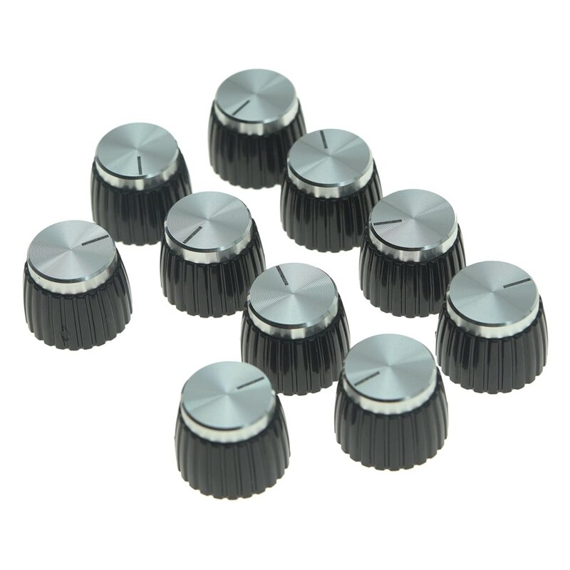 20 stk gitarforsterker forsterker trykk-på passe knotter aluminium lokk topp passer til 6mm diameter pottemaker marshall forsterkere