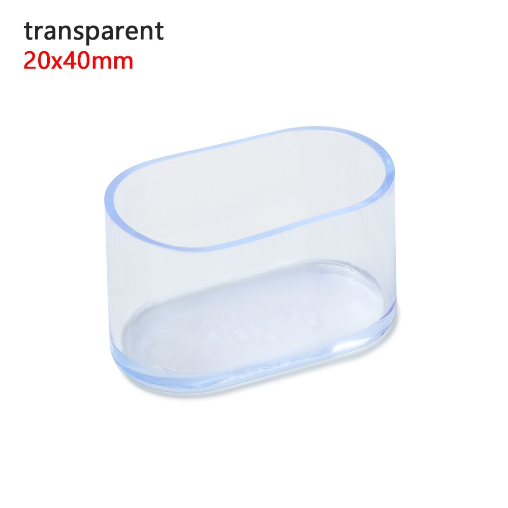 40 stücke Oval Stuhl Bein Kappen Füße Schutz Pads Möbel Tisch Abdeckungen Socken Staub Abdeckung Nicht-Unterhose Möbel Nivellierung füße: transparent 3