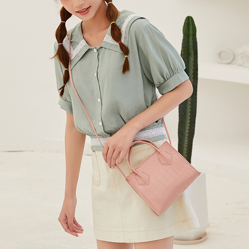 Trend Vrouwen Krokodil Patroon Crossbody Handtassen Vintage Classic Solid Stijl Schoudertas Stijlvolle Tote Voor Dames