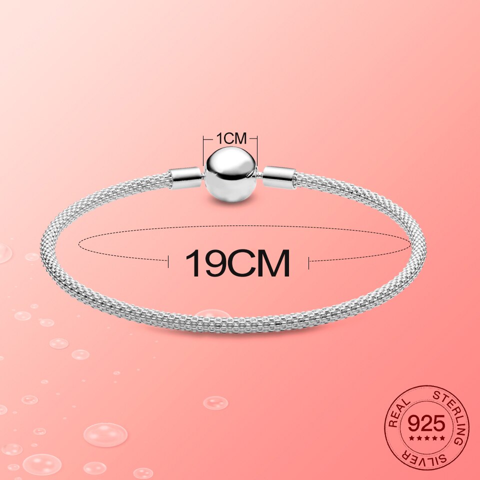 925 Sterling Silver Charms&Bracelet Europe Brand original Bracelet Suitable for Women To Wear Jewelry DIY: PAB008-19