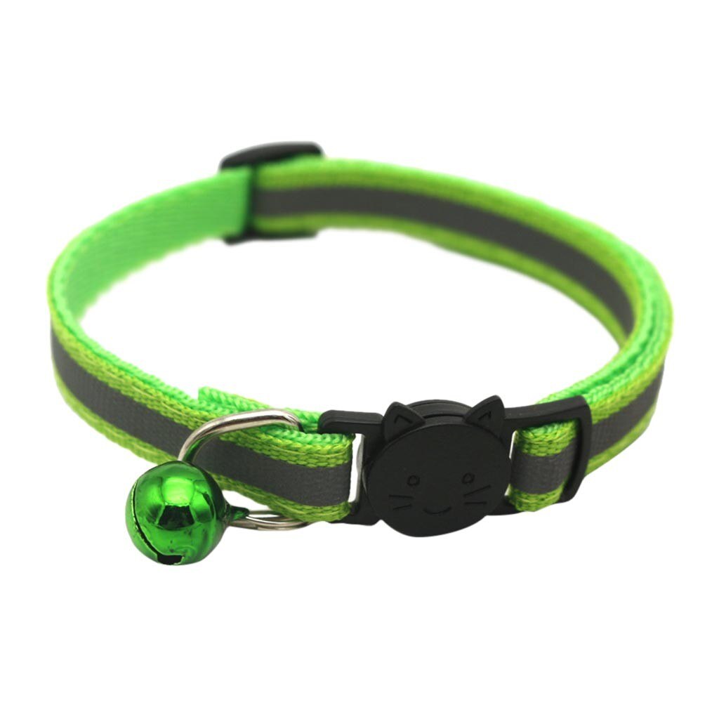 6 Pack Reflective Cat Collars Safety Quick Release With Bell Adjustable Nylon Reflective Strap Small Dogs Cats Collar 19-32cm