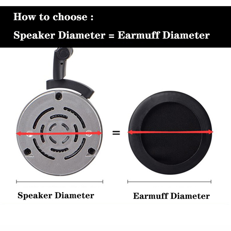 R Oorkussens voor hoofdtelefoonhoezen Spons Leer Schuimkussen 40 mm 50 mm 55 mm 60 mm 65 mm 70 mm 75 mm 80 mm 85 mm 90 95 100 105 mm 110 mm