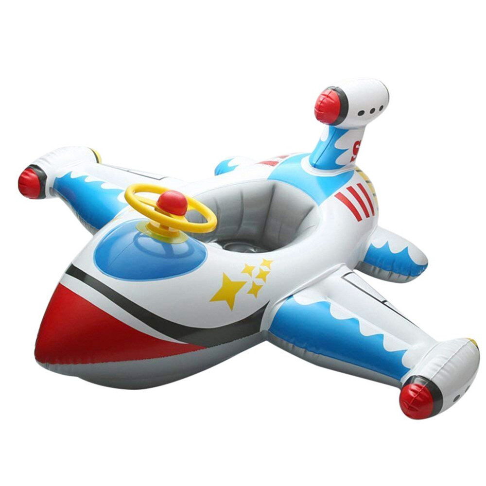 Baby Inflatable Swimming Ring Baby Water Toy Seat Boat Plane Float Kid Swimming Boat Cartoon Circle Swimming Pool Accessories