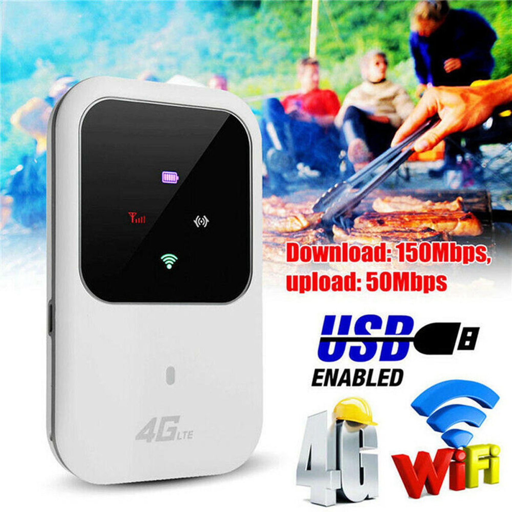 Unlocked 4G-LTE Mobile Broadband WiFi Wireless Router Portable MiFi Hotspot