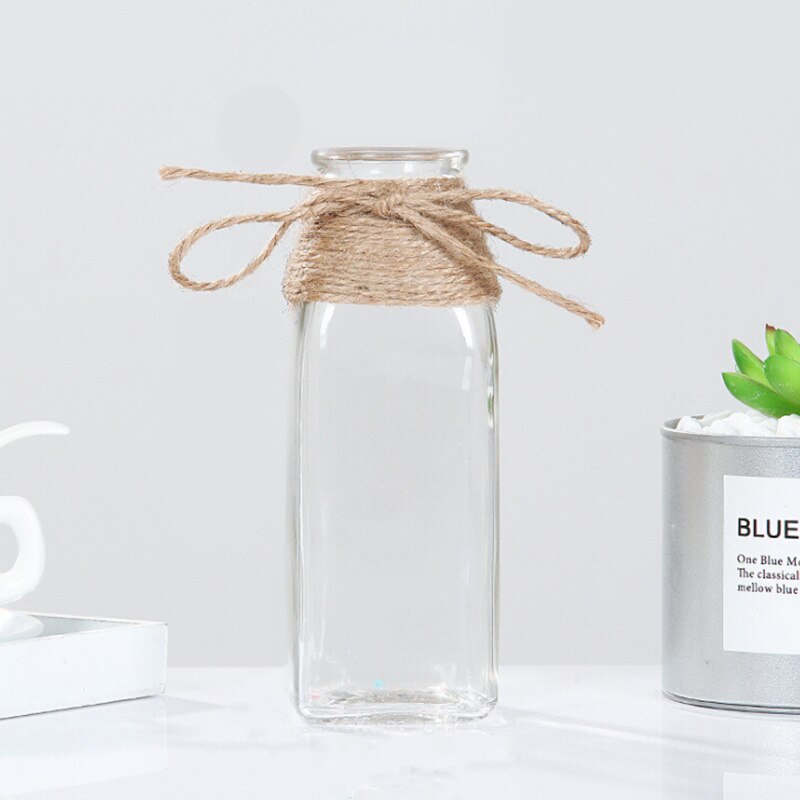 Hydrocultuur Planten Vazen Droge Bloem Vaas Accessoires Nordic Diy Valentijnsdag Bloem Touw Transparante Glazen Vazen