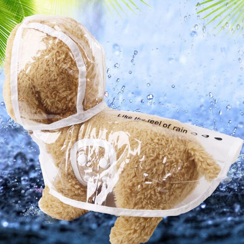 Hund Transparent Regenmantel Zwei Füße Farbe Overall Pet Puppy Hund Regen Mantel Pet Liefert Für Kleine Hunde