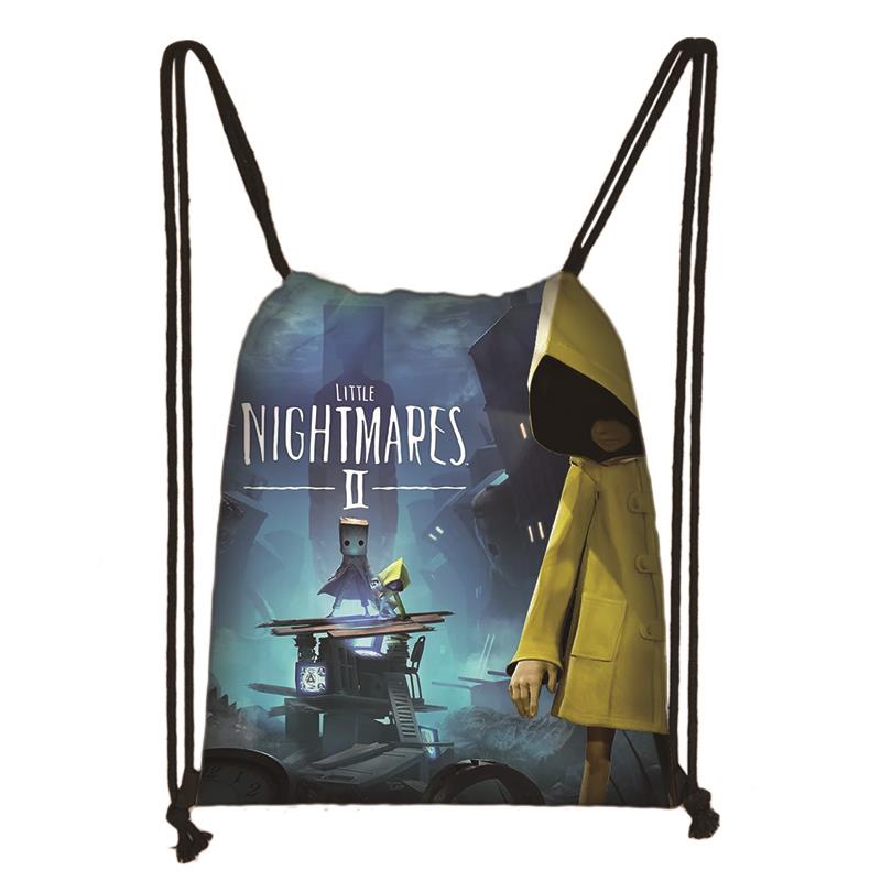 Game Little Nightmares 2 Drawstring Bag Student Schoolbag Cool Backpack Teenager Travel Bag Women Men Bookbag Casual Bags: 008