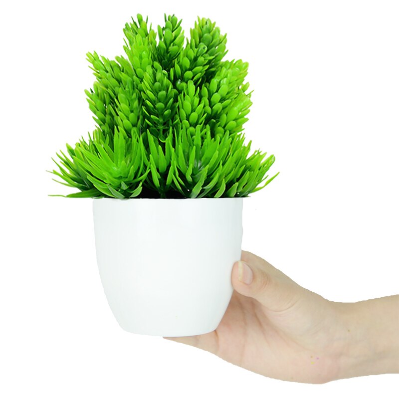 Bonsái Artificial en maceta con hojas verdes, plantas de simulación de árbol pequeño para decoración del hogar y jardín, decoraciones de mesa para fiestas de cumpleaños y bodas