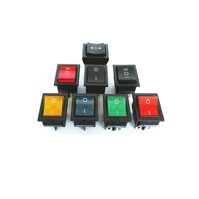 5PCS KCD4 Rocker Switch 2/3 Position 4/6 Pins Electrical Equipment With Light Power Switch Switch 16A 250VAC/ 20A 125V ON-OFF-ON