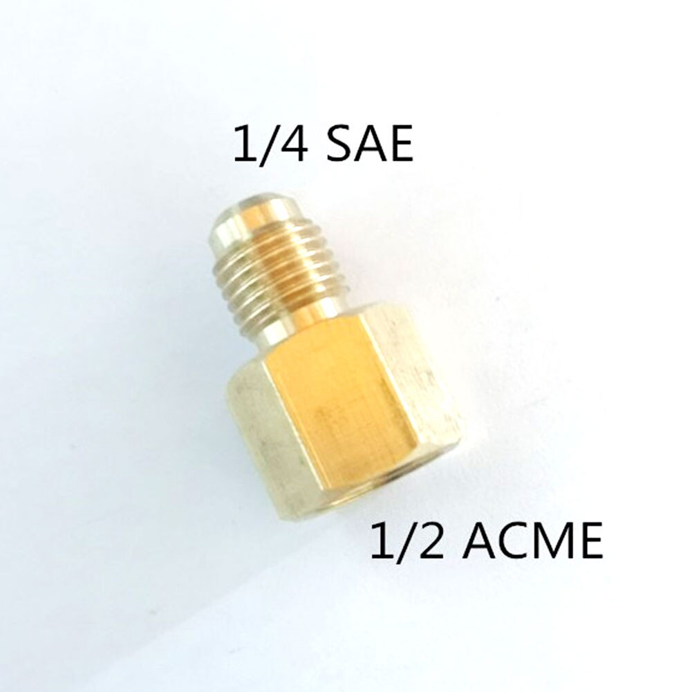 4PCS R134A Brass Refrigerant Tank Adapter To R12 Fitting Adapter 1/2 Female Acme To 1/4 Male Flare Adaptor Valve Core Vacuum Pum