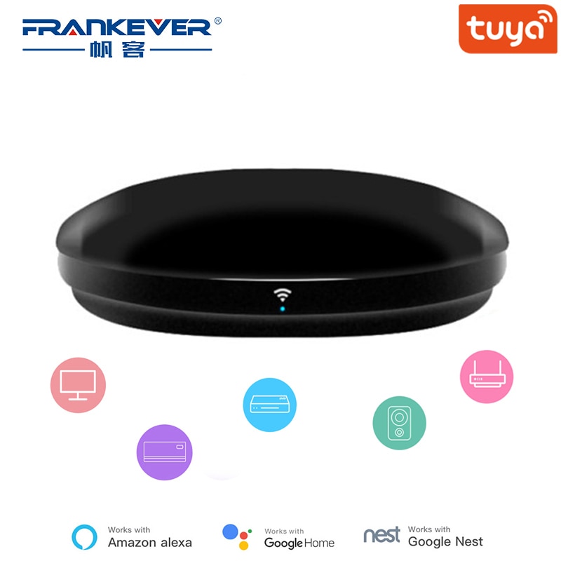 FrankEver Smart IR Remote Control WiFi IR Blaster Controller Universal Repeater Hub Work with Alexa Tuya APP Smart Household