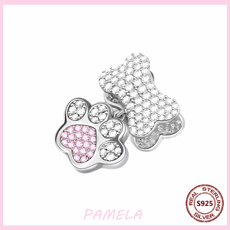 PAMELA-abalorios de plata esterlina 925 para mujer, abalorios de flamenco rosa, perro, búho, Animal, bricolaje para pulsera colgante Original, joyería de: YBT621