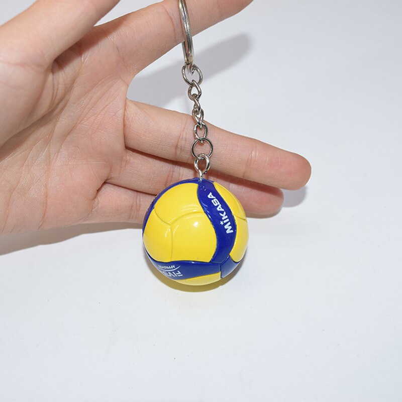 Criativo voleibol chaveiro de couro esportes vôlei pingente mini voleibol chaveiro pequena bola chaveiro saco acessórios: 3.8CM-3